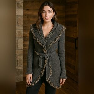 Vintage Y2K My Pretty Angel Wool Cashmere Linen Cardigan Duster, Medium